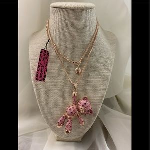 Betsey Johnson necklace with Pink Teddy Bear.